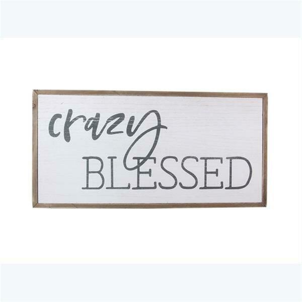 Youngs Wood Framed Crazy Blessed Wall Sign 19988